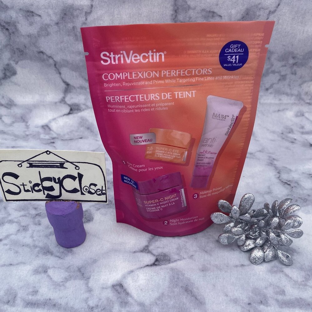 StriVectin Skincare Gift Set-Night Cream,Eye Cream & Wrinkle Blur Primer-3pc-NEW